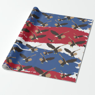 Eagle Bird USA Patriotic American Flagga Presentpapper