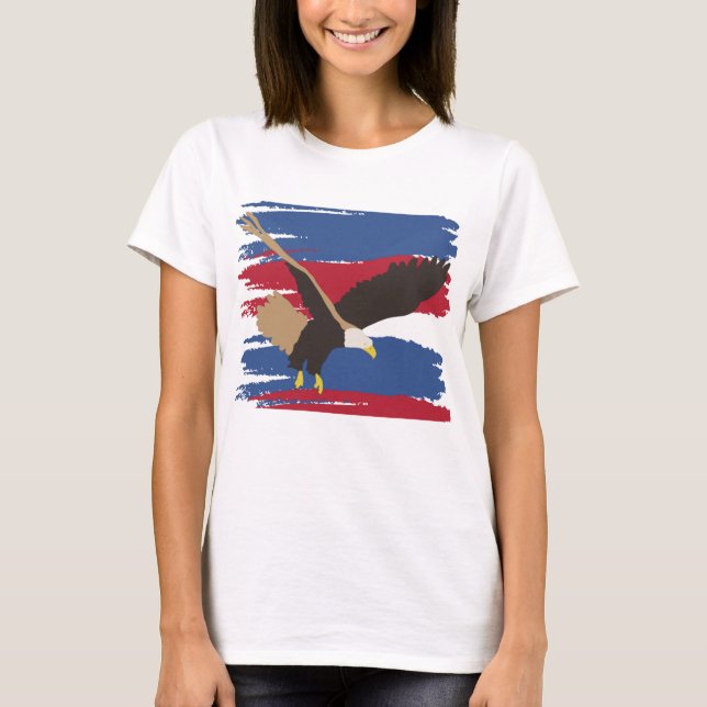 Eagle Bird USA Patriotic American Flagga T Shirt (Framsida)