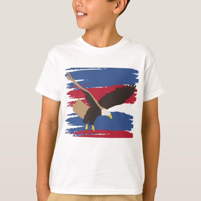 Eagle Bird USA Patriotic American Flagga T Shirt (Framsida)