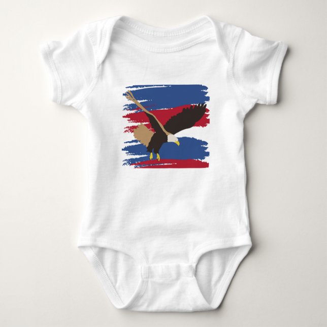 Eagle Bird USA Patriotic American Flagga T Shirt (Framsida)