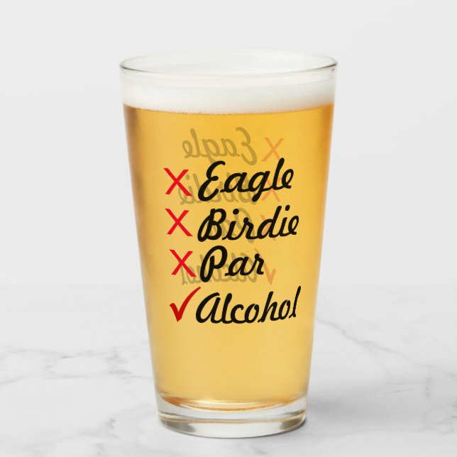 Eagle Birdie Par Alcohol Humor Glaskopp (Framsida fylld)
