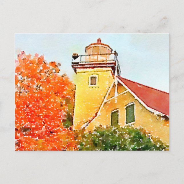 Eagle Bluff Lighthouse, Door County, Wisconsin Vykort (Framsida)
