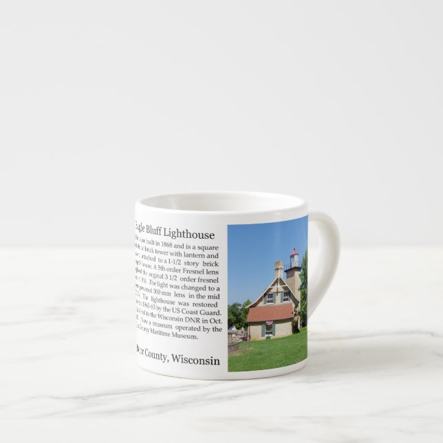 Eagle Bluff Lighthouse-historik espresso mugg Espressomugg (Framsida höger)
