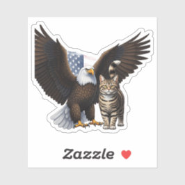 Eagle & Cat Collab - Patriotic Animal Independence Klistermärken