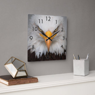 Eagle Closeup Fyrkantig Klocka