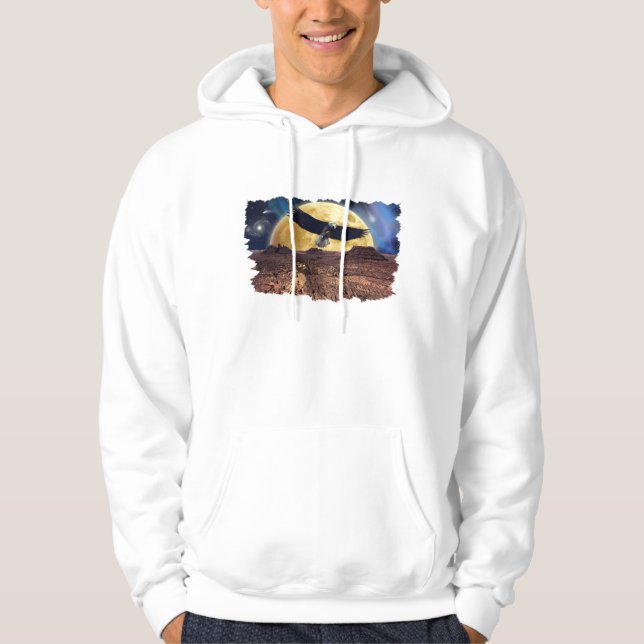 Eagle & Desert Måne Fantasy Wildlife Hoodie (Framsida)