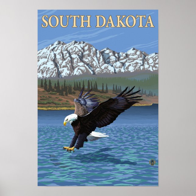 Eagle DivingSouth Dakota Poster (Framsidan)