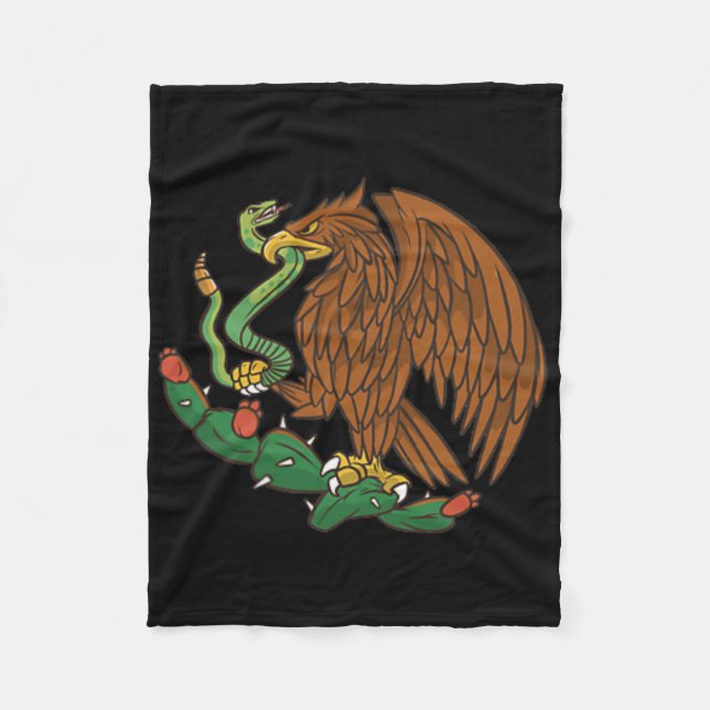 Eagle Emblem Mexikanska Flagga Cinco De Mayo Mex Fleecefilt (Framsidan)