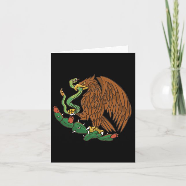 Eagle Emblem Mexikanska Flagga Cinco De Mayo Mex Kort (Framsida)