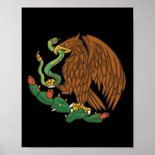 Eagle Emblem Mexikanska Flagga Cinco De Mayo Mex Poster