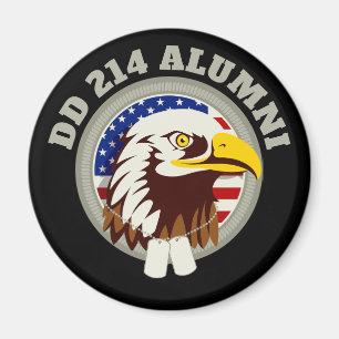 Eagle Emblem USA flagga DD 214 Alumni Magnet