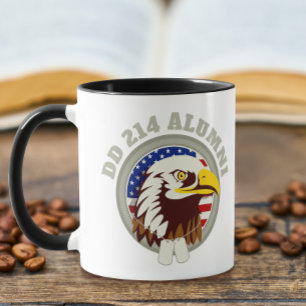 Eagle Emblem USA flagga DD 214 Alumni Mugg