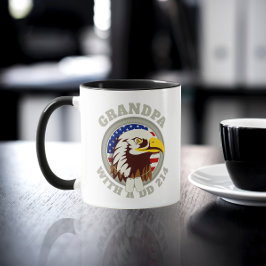 Eagle Emblem USA flagga | Grandpa DD 214 Black Mugg