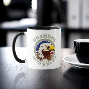 Eagle Emblem USA flagga Grandpa DD 214 Black Mugg