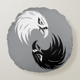 "Eagle Eye" Rund Kudd - B&W Kudde