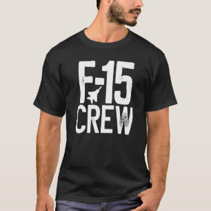Eagle F 15 Silhouette Jet Fighter Crew and Team Fi T Shirt