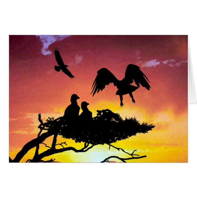 Eagle-familjen Hälsningskort (Framsidan Horizontal)