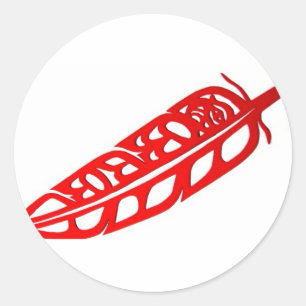 Eagle Feather Design Runt Klistermärke