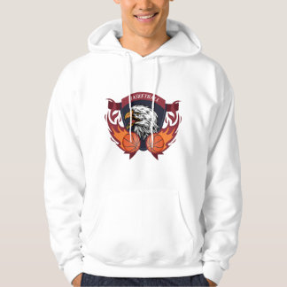Eagle Flame Basketball Vapensköld Hoodie