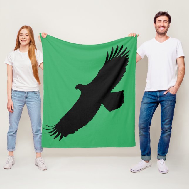 Eagle Flies Grönt Fleece Blanket - Ditt Färg (På plats)