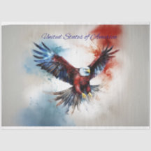 Eagle Flies United States Decoupage