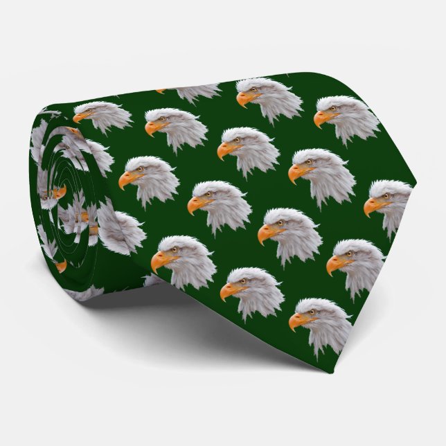 Eagle Frenzy Tie Dubbla Sided (Mörk grönt) Slips (Rullad)