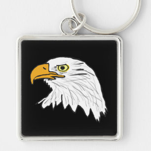 Eagle Fyrkantig Silverfärgad Nyckelring