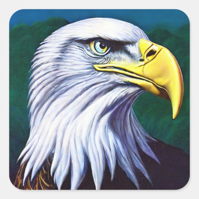Eagle Fyrkantigt Klistermärke (Framsida)