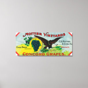 Eagle Grapes LabelNorth Öster, PA Canvastryck