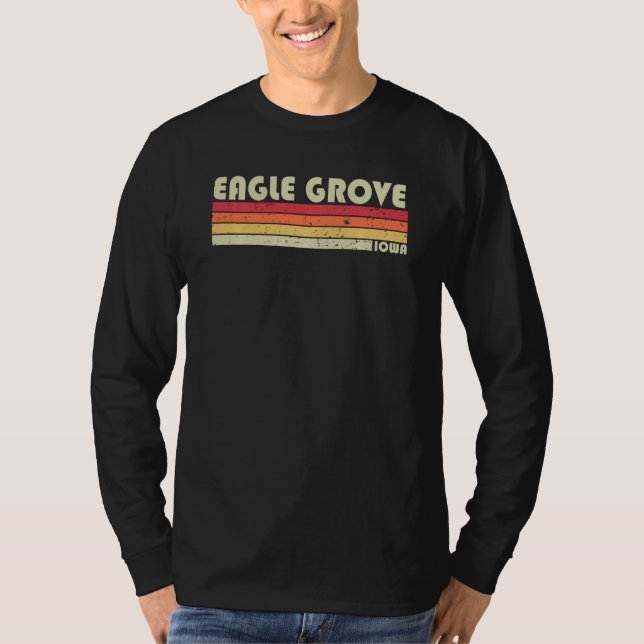 Eagle Grove Ia Iowa Funny City Home Roots Retro 7 T Shirt (Framsida)