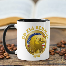 Eagle Guld Emblem USA flagga | DD 214 Alumni Mugg