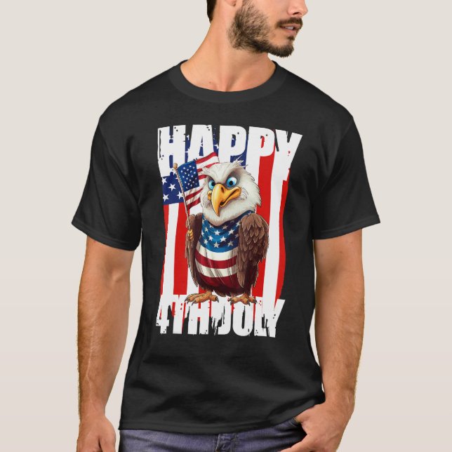 Eagle Happy 4th Of July Patriotic American 1 T Shirt (Framsida)