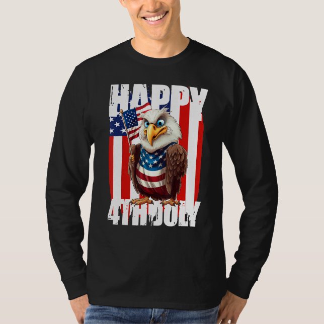 Eagle Happy 4th Of July Patriotic American 1 T Shirt (Framsida)