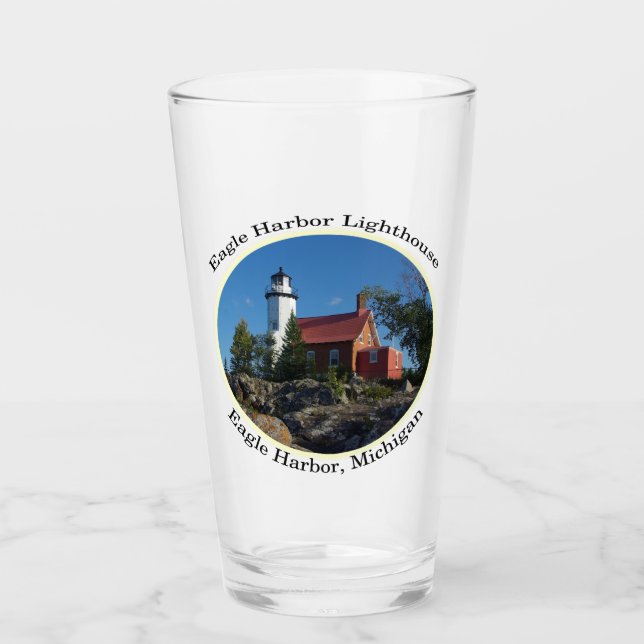 Eagle Harbour Lighthouse-cirkelglas Glaskopp (Framsida)