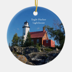 Eagle Harbour Lighthouse-prydnadsföremål Julgransprydnad Keramik