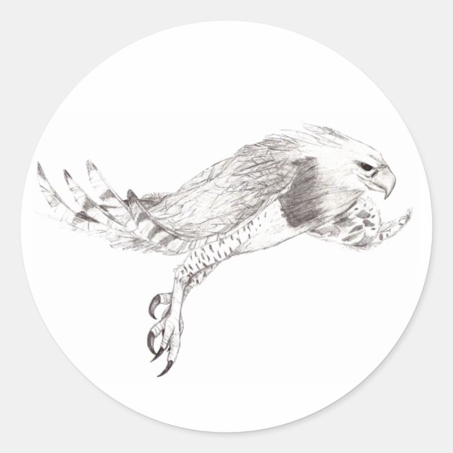 Eagle Harpy Runt Klistermärke (Framsida)