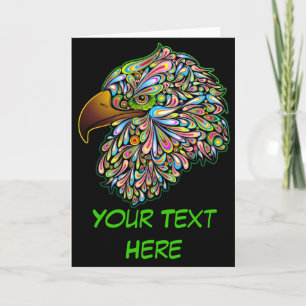 Eagle Hawk Psychedelic Design-hälsningskort Kort