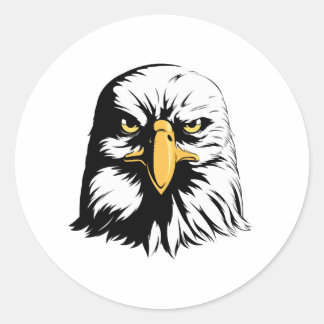 Eagle Head Front Runt Klistermärke