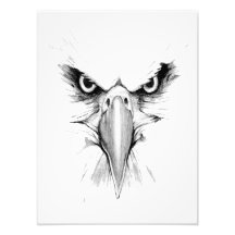 Eagle Headface Tatto Poster (satatin)