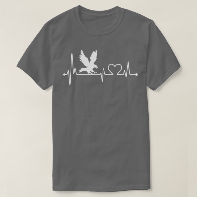 Eagle Heartslag Falconry med Falcon eller Hawk T Shirt (Design framsida)