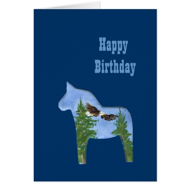 Eagle Horse Birthday Card Hälsningskort (Framsidan)