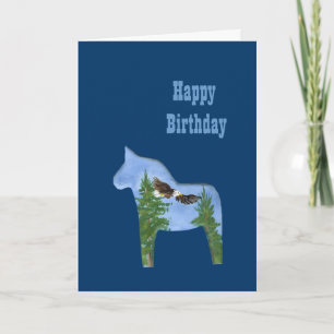 Eagle Horse Birthday Card Kort