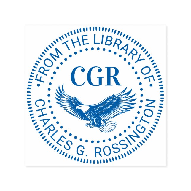 Eagle in Flight Wings Extended Library Book Name Självfärgande Stämpel (Design)