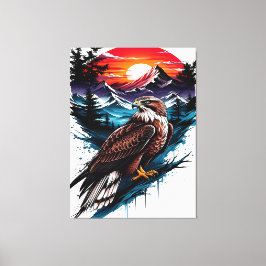 Eagle in the mountain canvastryck