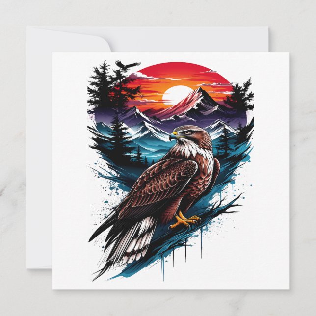Eagle in the mountain julkort (Framsida)