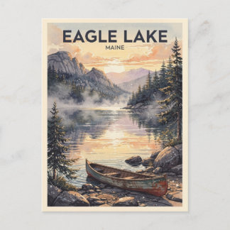Eagle Lake Maine Vintage Resa Vykort