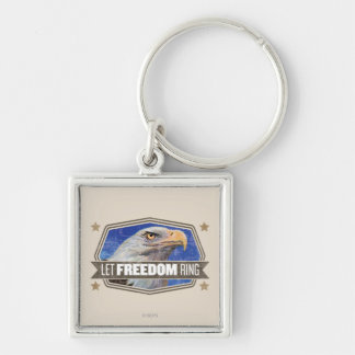 Eagle-Let Freedom Ring Fyrkantig Silverfärgad Nyckelring