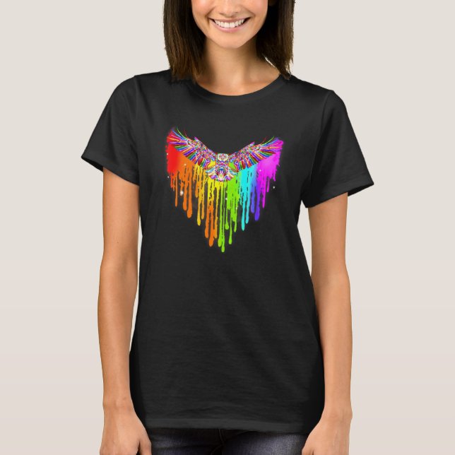 Eagle Lgbt Pride Färg Heart Gay Les Bisexual Lesb T Shirt (Framsida)