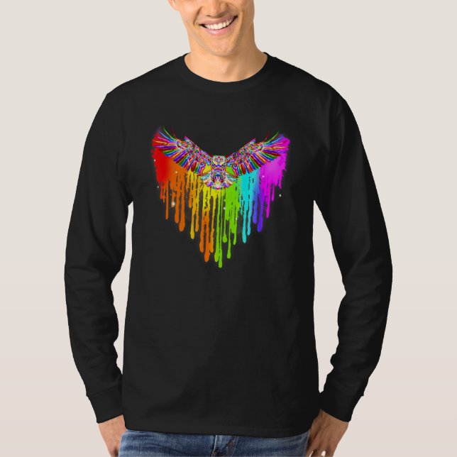 Eagle Lgbt Pride Färg Heart Gay Les Bisexual Lesb T Shirt (Framsida)