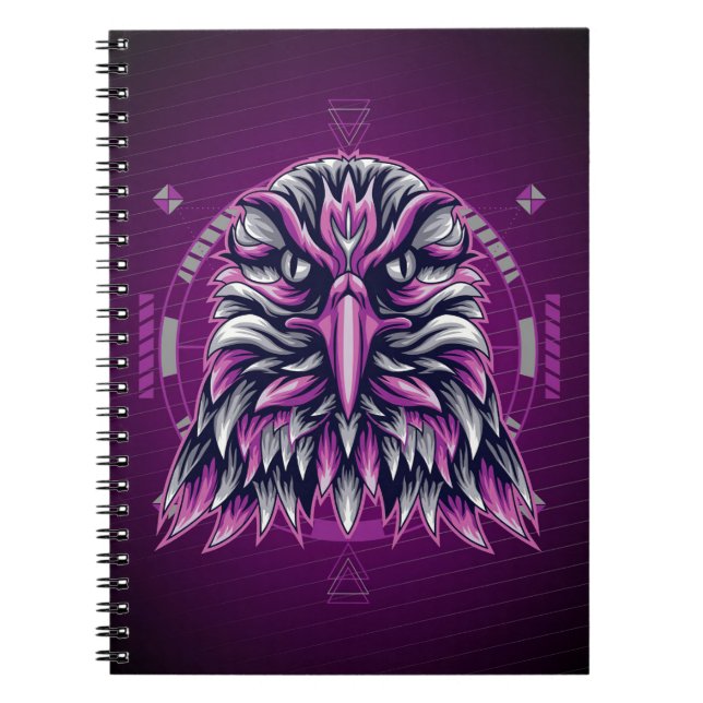 Eagle Lila Geometric Anteckningsbok (Framsidan)
